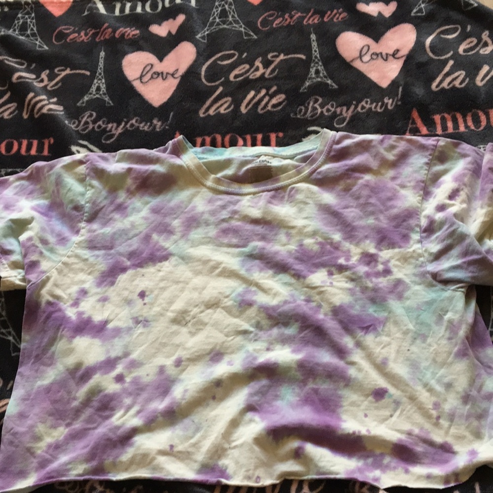 Tie-dye cropped tee-shirt